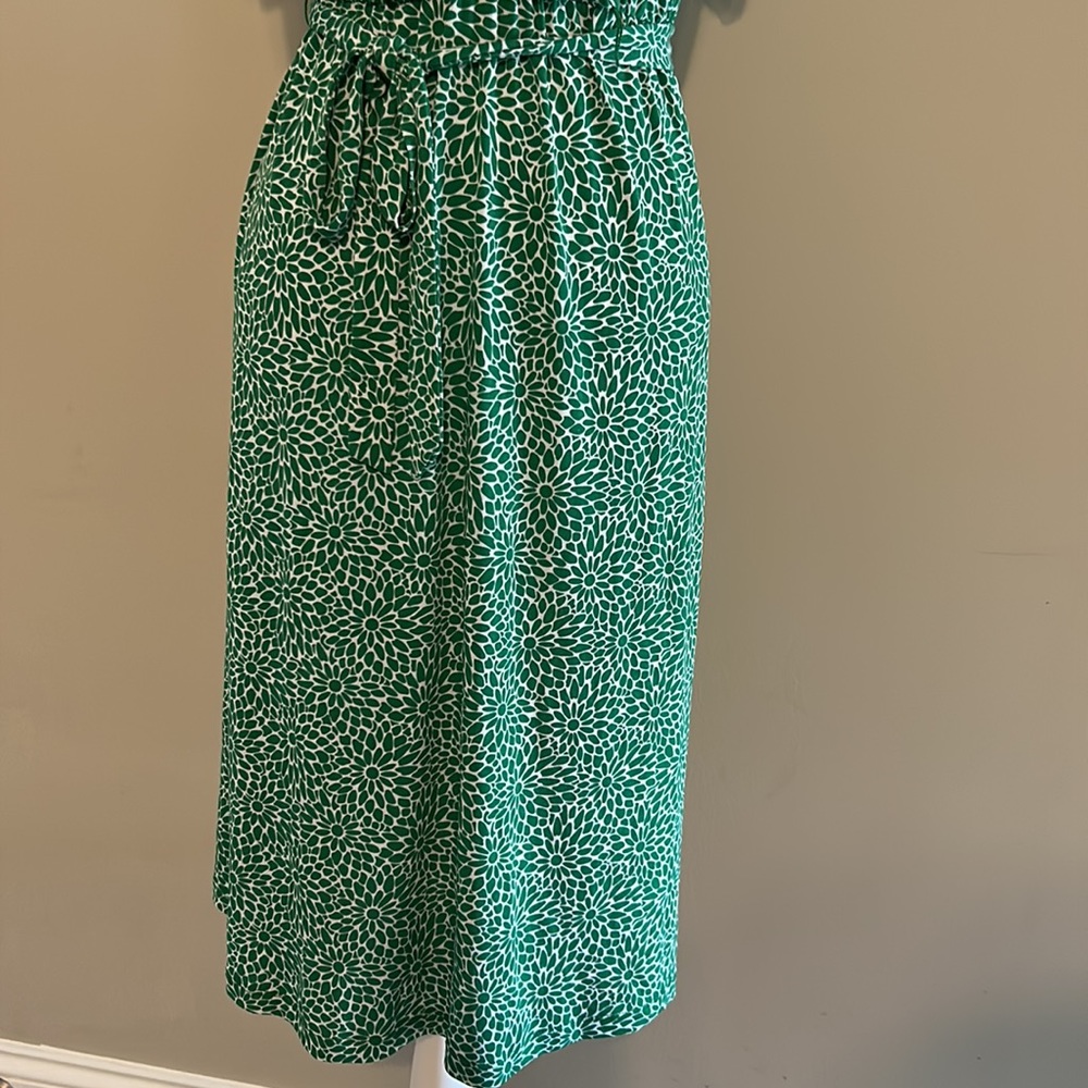 Motherhood Maternity Small Green Geometric Floral Tie Dress - Picture 4 of 6